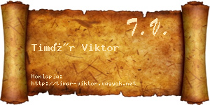 Timár Viktor névjegykártya