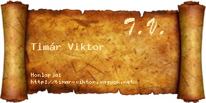 Timár Viktor névjegykártya